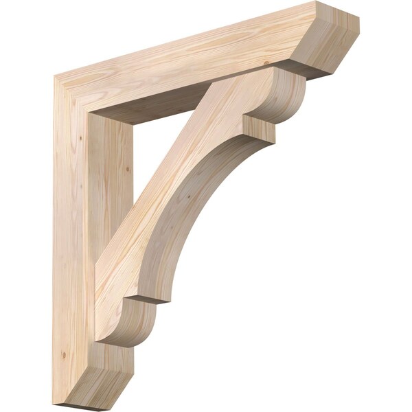 Ekena Millwork Olympic Slat Smooth Bracket w/ Offset Brace, Douglas Fir, 7 1/2"W x 38"D x 38"H BKT0806X38X38OLY06SDF - main